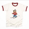 Skiing Bear Watercolor - Women's Ringer Graphic T-Shirt - 2 of 4