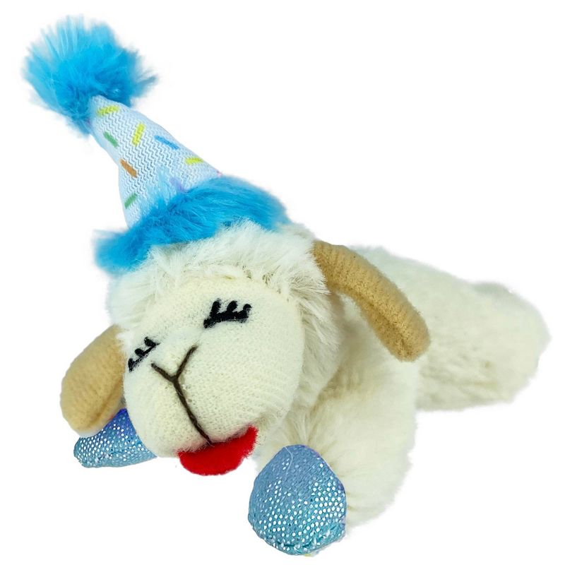 Multipet Lamb Chop Birthday Cat Toy - Blue, 1 of 10