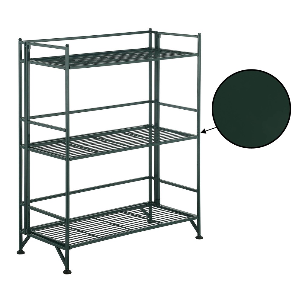 Photos - Wardrobe 32.5" Breighton Home FlexiSpace 3-Tier Wide Foldable Metal Shelf Forest Gr