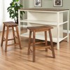 3-Piece Solid Wood 45" Dining Table Set with 2 Stools, Dining Set with Open Storage Shelves and Rubberwood Butcher Block for Dining Room or Kitchen - 4 of 4