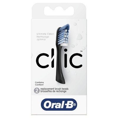 Oral-B Clic Replacement Brush Heads Black - 2ct