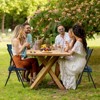 SUGIFT 6-Pack Black Padded Folding Chairs with Double Hinges, Blue - 2 of 2