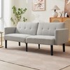 Futon Sofa Bed, Compact Loveseat, Modern Mid-Century Sleeper Sofa, Convertible Couch, Living Room Couches - 3 of 4
