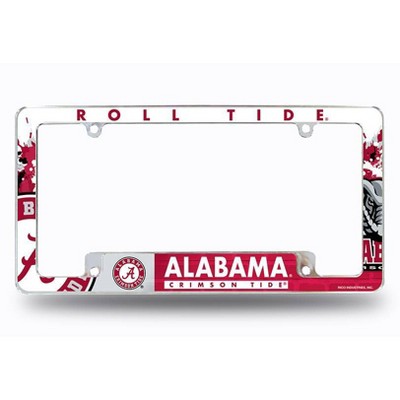 NCAA Alabama Crimson Tide All Over Chrome License Plate Frame