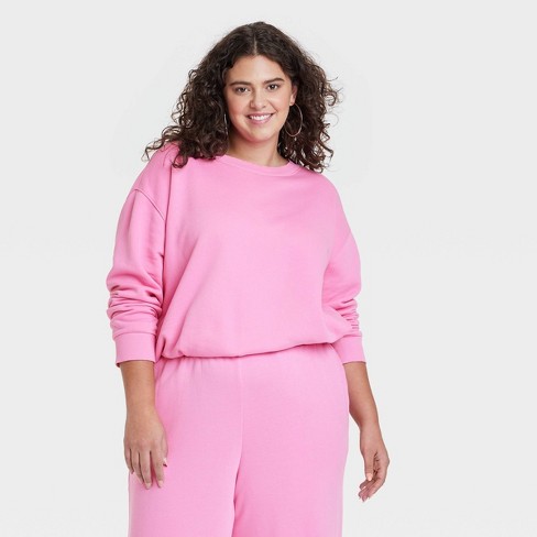 Women's Bubble Hem Sweatshirt - Universal Thread™ Pink 4x : Target