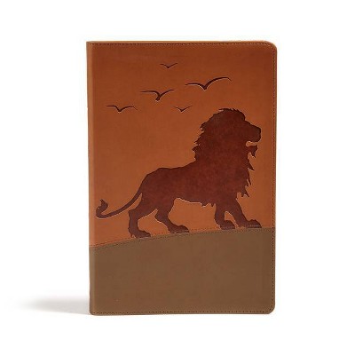 KJV One Big Story Bible, Brown Lion Leathertouch - by  Holman Bible Publishers (Leather Bound)