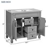 ALEXOUN 36" Bathroom Vanity with Sink Combo,Freestanding Wooden Bathroom Storage Vanity with 2 Drawers & 2 Soft-Closing Doors - 3 of 4
