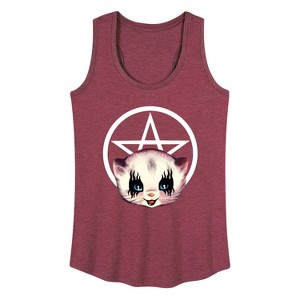 Women's - Instant Message - Goth Kitten Graphic Racerback Tank - 1 of 4