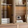 77'' Display Bookshelf with Glass Door and Storage Cabinets,Walnut & Brass,17.4"D x 32.99"Wx 77.17"H - 4 of 4