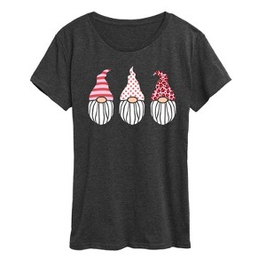 Women's - Instant Message - Valentine's Day Gnomes Short Sleeve Graphic T-Shirt - 1 of 4