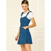 Allegra K Women's Strap Button Down Faux Suede A-Line Mini Overall Dress - 4 of 4