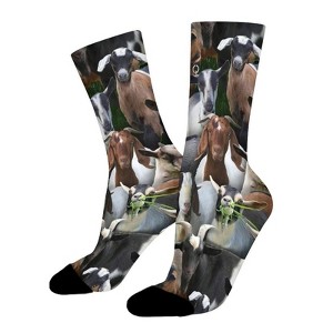 Farm Animals Goats Women Printed Crew Socks Funny Funky Socks Soft Polyester Novelty Gifts for Artists Men - 1 of 1