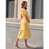 Women's Floral Maternity Dress V Neck Short Puff Sleeve Swing Maxi Dresses Casual for Photoshoot Baby Shower - 2 of 3