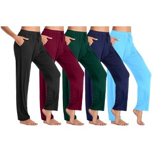 Blue Ice Women's Loose  Fit Classic Lounge Pants-5 Pack - 1 of 3