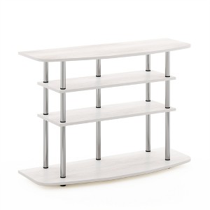Furinno 4-Tier No Tools TV Stand Entertainment Center Hold up to 46" TV White Oak - 1 of 4