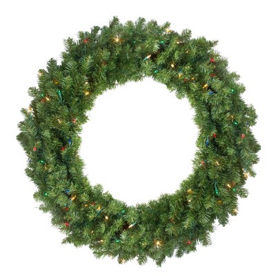 Northlight 36" Prelit Canadian Pine Artificial Christmas Wreath - Multi Lights