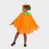2pc Toddler Blacklight Responsive Pumpkin Poncho Halloween Costume Kit - Hyde and EEK! Boutique™ - 2 of 3