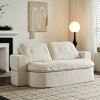 2 Seater Modern Floor Sofa with 2 Pillows, Convertible Foam-Filled Sleeper Bed, Folding Linen Couch Mattress for Living Room or Playroom-Koiai - 2 of 4