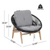 Set of 2 Outdoor Wicker Lounge Chairs with Cushions,Papasan Style Patio Chairs for Balcony or Poolside–Maison Boucle - 2 of 4