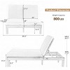 5-Position Adjustable Outdoor Double Chaise Lounge with Cushions, Side Tables & Acacia Wood Frame, Weather-Resistant - Coolbibila - 4 of 4