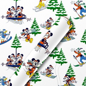 American Greetings 25 sq ft Mickey & Friends White Kraft Gift Wrap - 1 of 3