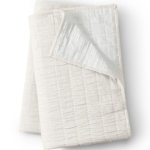 Lands' End Essential Cotton Windowpane Reversible Bed Blanket - 1 of 2