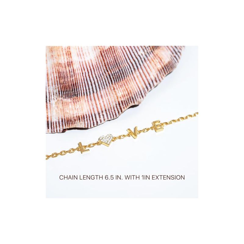 Benevolence LA 14K Gold Dipped Love Bracelet with Pave Stones, 2 of 7