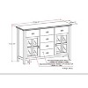 NicBex Modern 2-Doors Sideboard,Kitchen Storage Cabinets with 6 Drawers and 2 Glass Doors for Kitchen and Dining Room - 3 of 4