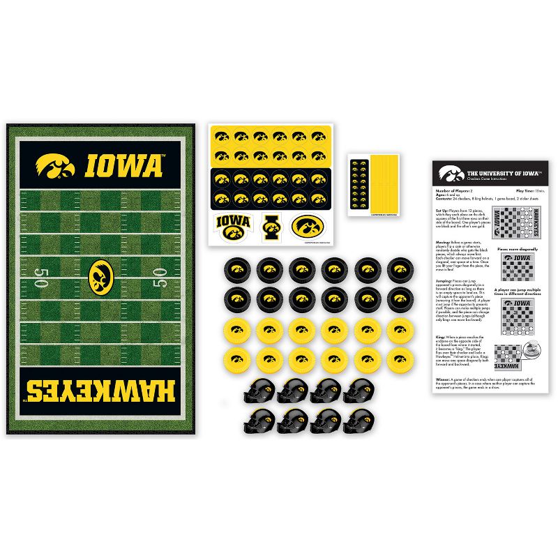 MasterPieces Officially licensed NCAA Iowa Hawkeyes Checkers Board Game for Families and Kids ages 6 and Up, 3 of 7