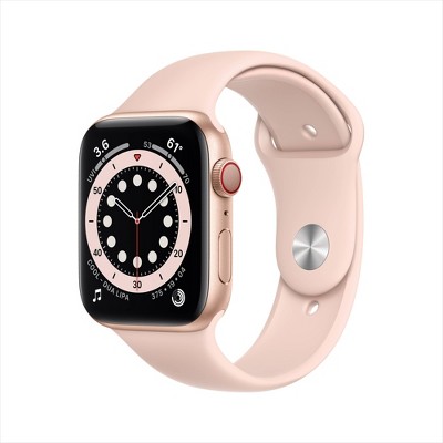 Apple Watch Series 6 GPS + Cellular, 40mm Gold Aluminum Case with Pink Sand Sport Band