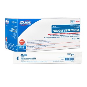 Dukal 6 Inch Length Wood Tongue Depressor Unflavored Sterile 9004 1 Pack 100/Pack - 1 of 3