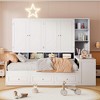 Full Size Wooden Daybed with 3 Drawers and All-in-One Cabinet for Bedroom or Apartment - 3 of 4