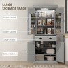 Aghana Digitals 71" Gray Kitchen Pantry Cabinet with Sensor LED Lights, 6 Door Shelves, Drawer & 4 - 3 of 4