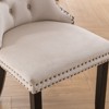 PAGED Classic Velvet Dining Chairs Set of 2 Tufted Upholstered Living Room Chairs with Wood Legs, Nailhead Trim for Living Room - 3 of 4