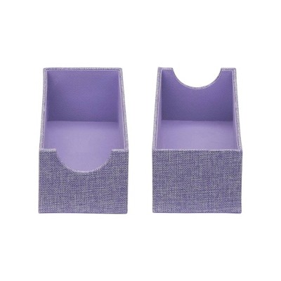 Set of 2 Iris Narrow Drawer Organizers with Polyester Linen