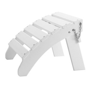VEVOR Adirondack Ottoman, 17.7L x 19.7W x 13.8H Inch HDPE Plastic Folding Adirondack Ottoman, Weather-Resistant Foot Rest for Adirondack Chair,White - 1 of 4