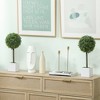 HOMCOM Lifelike Artificial Plants Set of 2, 1.5FT Fake Boxwood Topiary Balls with 114 PE Leaves, Potted Faux Trees for Home Office Decor, Green - 2 of 4