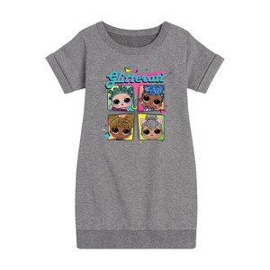Girls' - LOL Surprise! - Glam Series Graphic Short Sleeve Fleece Dress - 1 of 4
