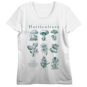 The Fascinating Study Of Horticulture Plant Grid Crew Neck Short Sleeve Women's White T-shirt - 1 of 3