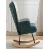 13.15"Modern Patchwork Accent Chair with Solid Wood Armrest and Feet, - 4 of 4