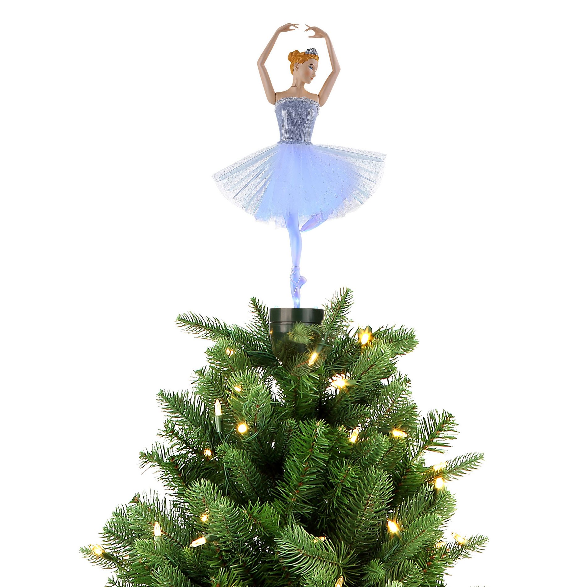 Mr. Christmas 12.5" Animated Fiber-Optic Ballerina Tree Topper