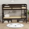 Tangkula Twin Over Twin Bunk Bed Wooden Convertible Into 2 Beds High Guardrails - 4 of 4