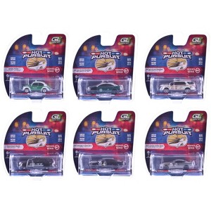 "Hot Pursuit" Series 47 Set of 6 Police Cars 1/64 Diecast Model Cars by Greenlight - 1 of 4