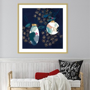 Amanti Art 33"x33" Crafty Blue Christmas I by Jennifer Paxton Parker Wood Framed Wall Art Print - 1 of 4