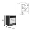 Gulches Brown+White Nightstand, 20 Inch Tall, Featuring 2 Drawers and an Open style Locker - 4 of 4