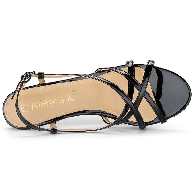 Allegra K Women's Slingback Strappy Kitten Heel Sandals, 5 of 7