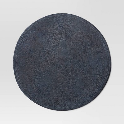 Faux Leather Decorative Charger Blue - Threshold™