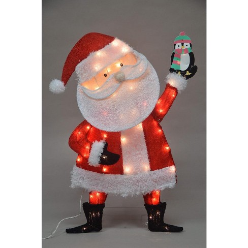 32-inch Pre-lit Candy Cane Lane Santa Claus Christmas Yard Decoration ...