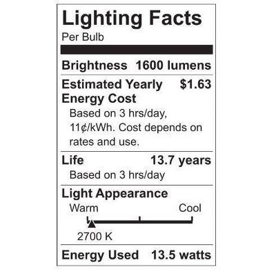 GE 4pk 13.5W 100W Equivalent Relax LED HD Light Bulbs Soft White_4