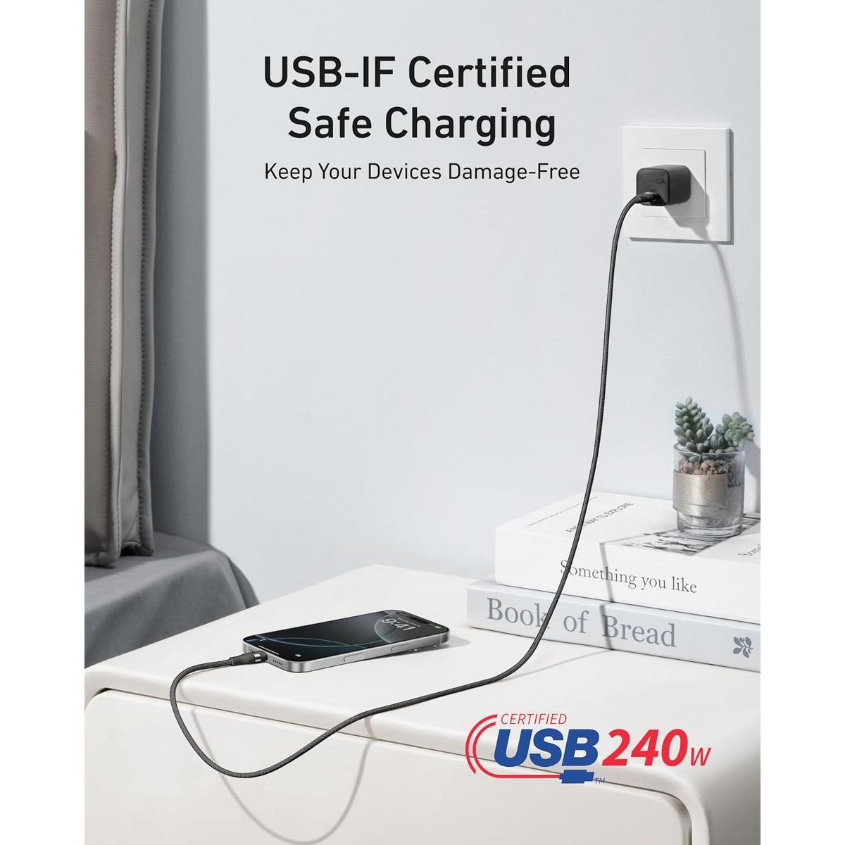 Anker Nano USB C Cable, 240W Flexible Multi-Color Braided Cord, Fast Charging Type C Charger for iPhone 17 Series, MacBook Pro and More - thumbnail 8